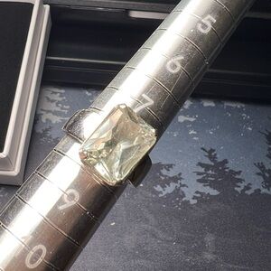 Sterling silver size 8 green amethyst ring